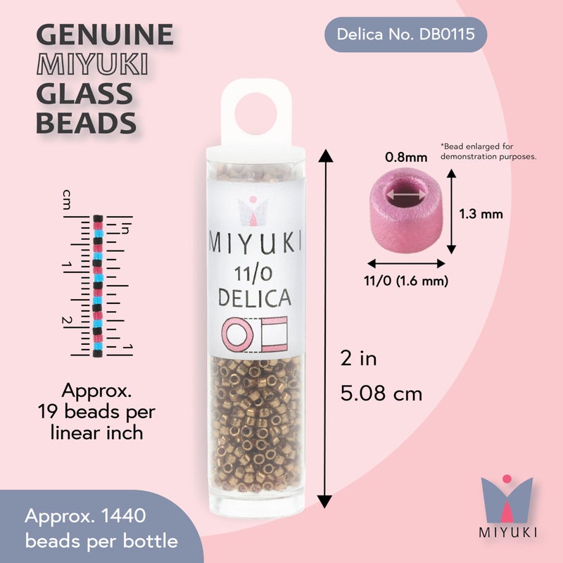 Miyuki Delica Seed Beads â€“ Size 11/0 (1.6 mm), DB0115, Transparent Luster Metallic Rose Gold, 7.2 g, Approx. 1440 Beads, Made in Japan - Image 3